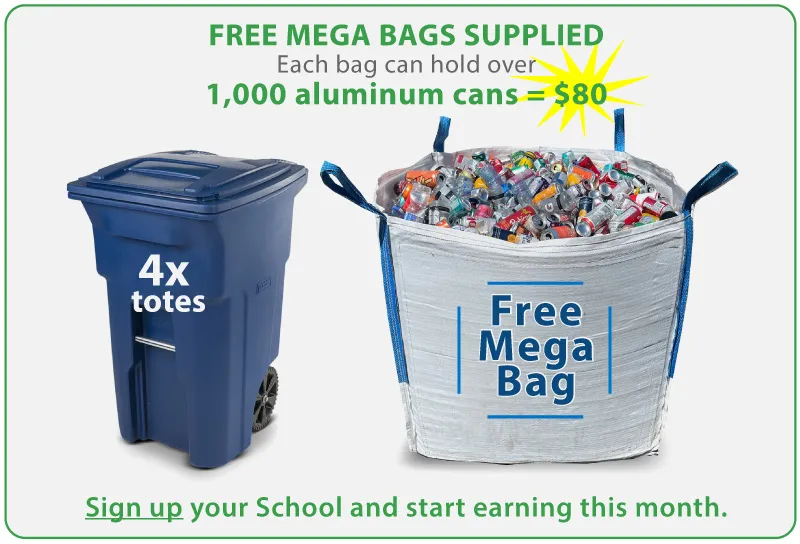 Méga sac gratuit pour le recyclage scolaire
